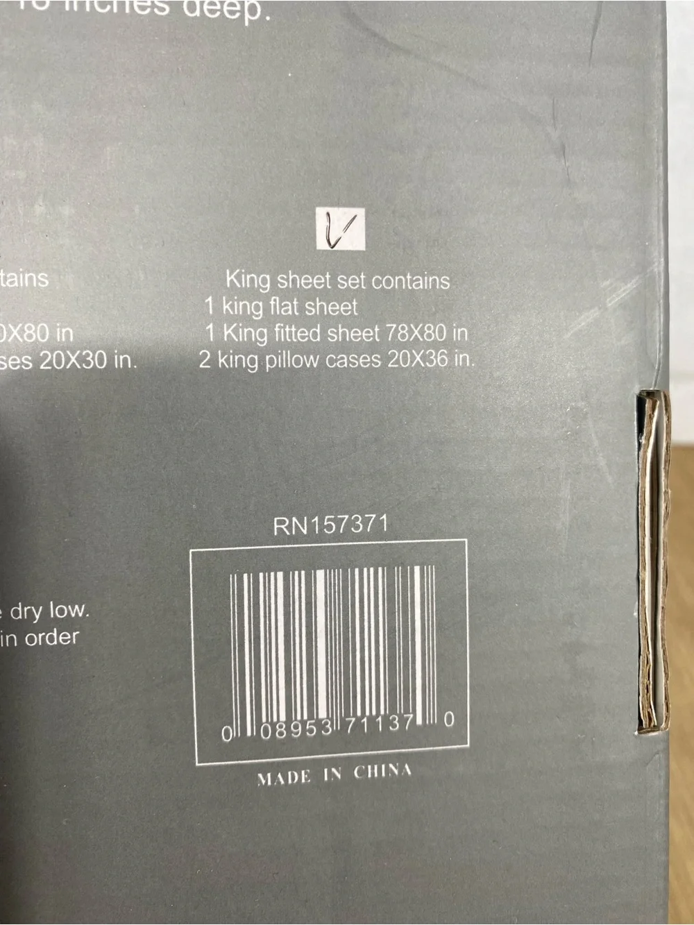 Tree Organic King Sheet Set — Grey